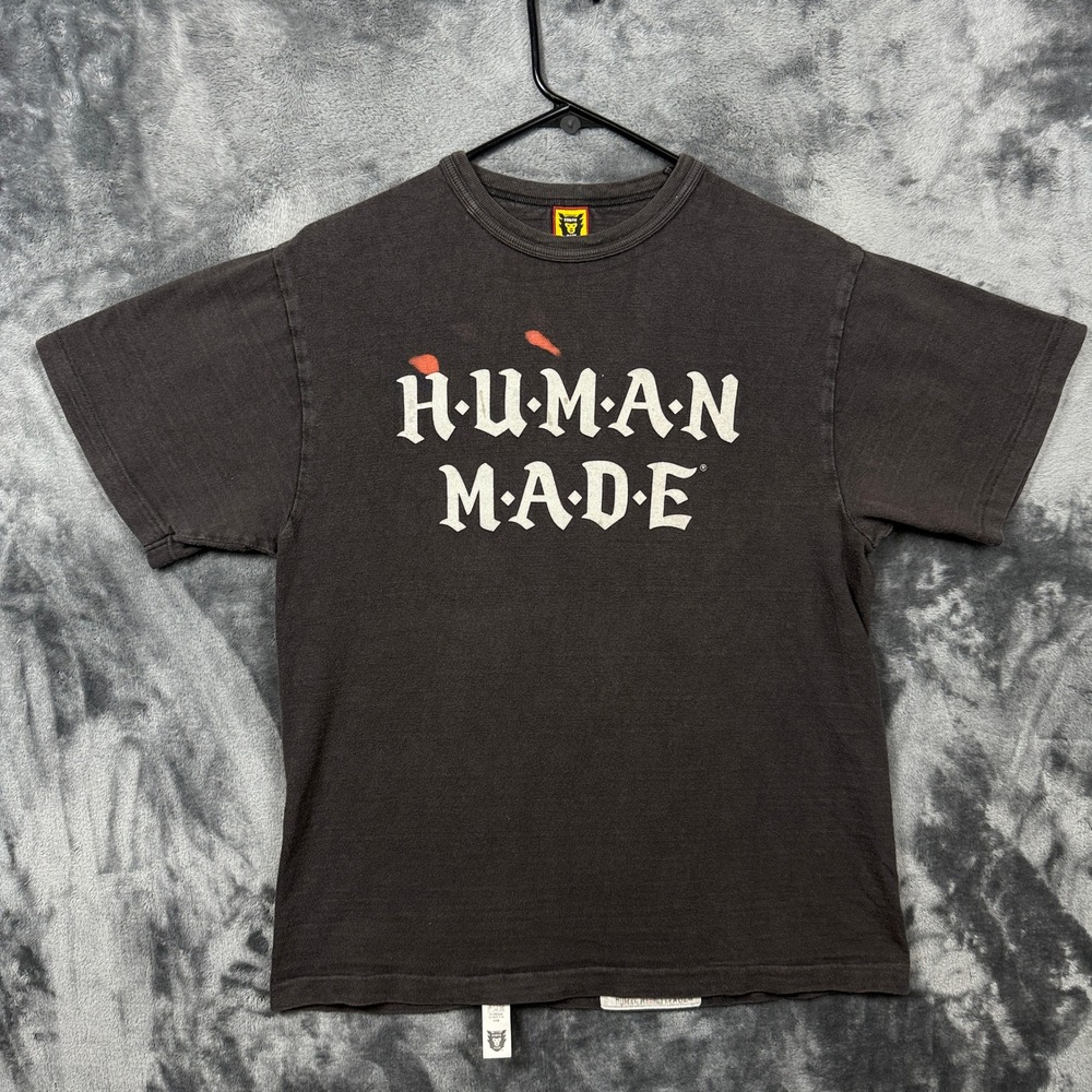 Human Made Graphic T-Shirt Mens Medium Black Vintage Style Logo Tee